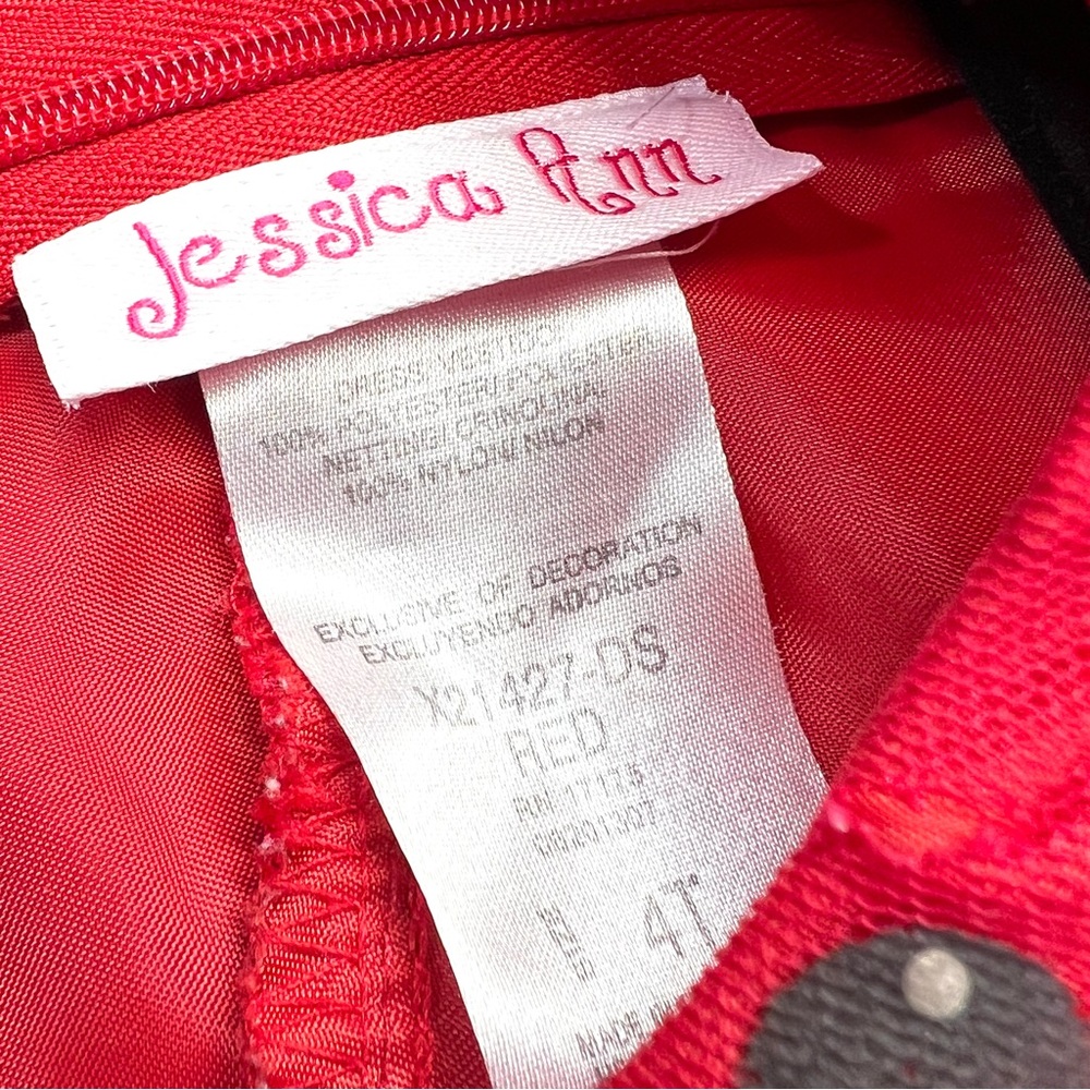 Jessica Ann Adorable Party/Holiday Dress-EUC Red/Blk Polka Dot w/Sparkles - Picture 9 of 11